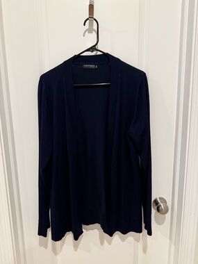 Classic Open-Front Navy Cardigan for Women